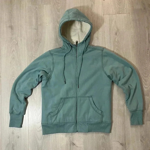 Carhartt Sherpa Fleece Lined Full Zip Hoodie Sweater W Med Warm Gorp Workwear - Picture 2 of 12